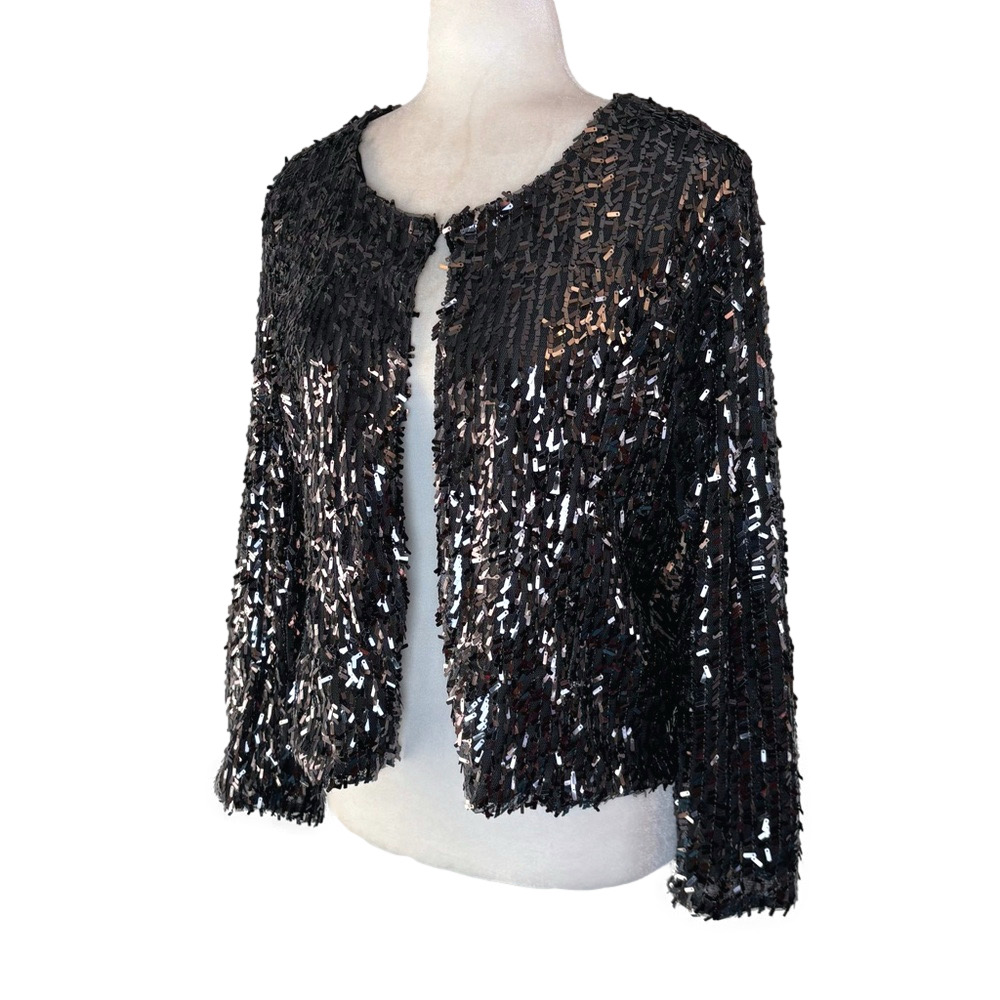 WD.NY black sequin cardigan